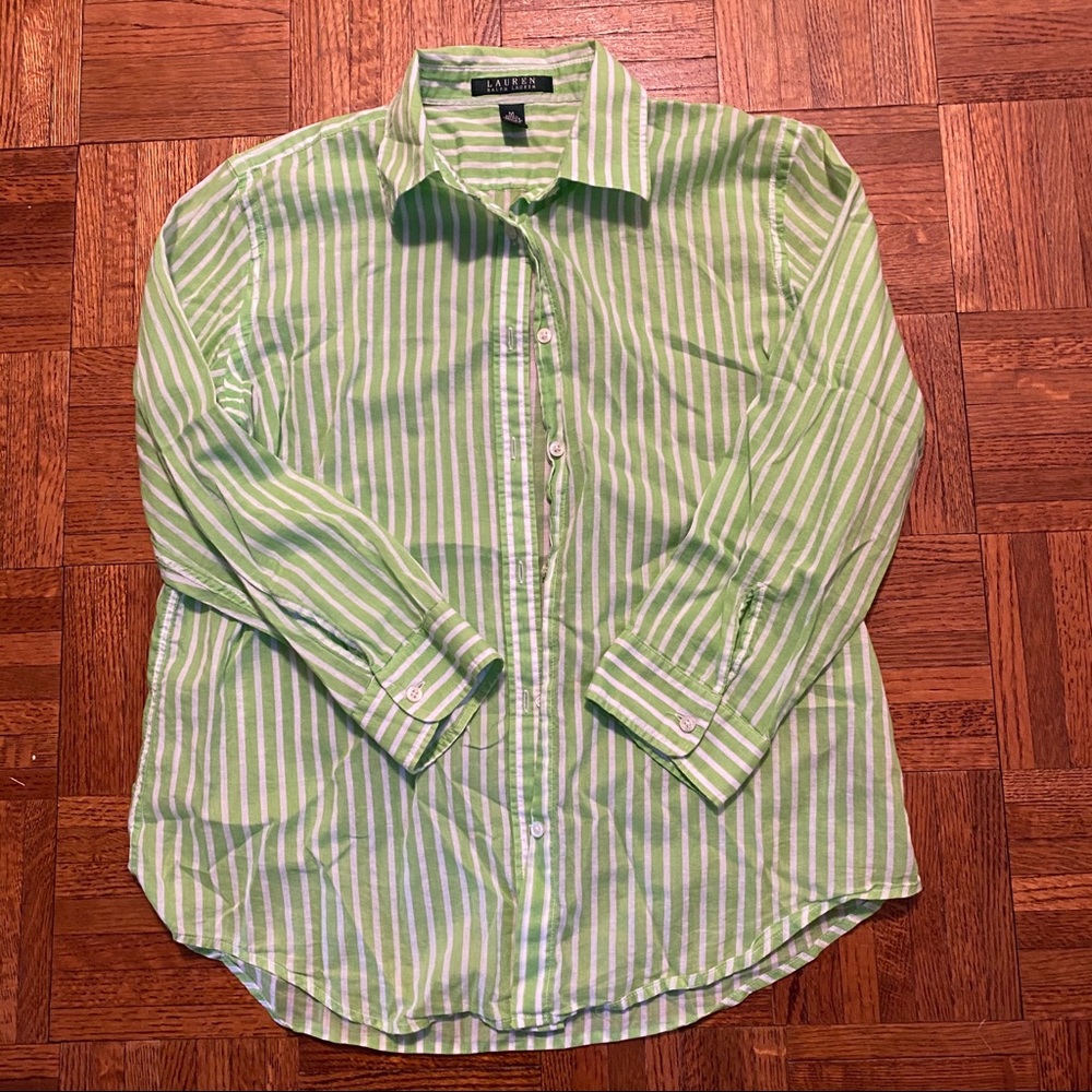 Lauren Ralph Lauren green button up